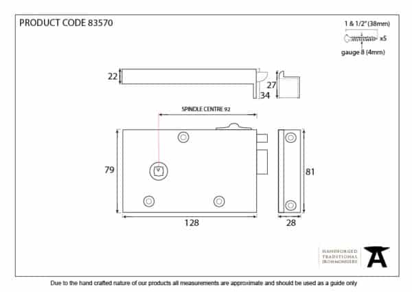 Polished Brass Left Hand Bathroom Latch 3