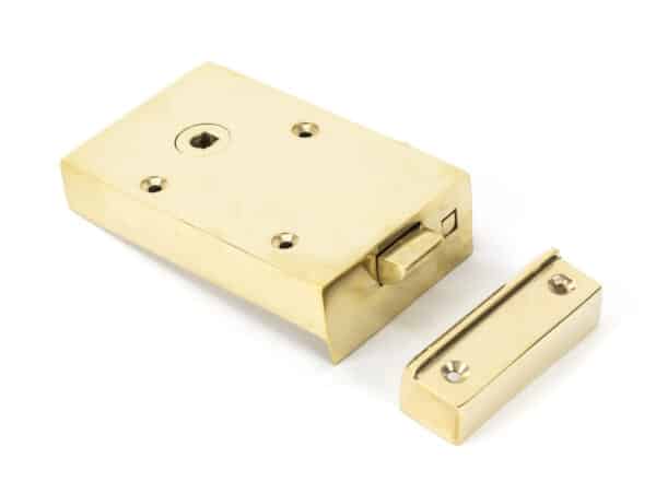 Polished Brass Left Hand Bathroom Latch 1