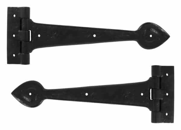 Black Textured 12" Cast T Hinge (pair) 2