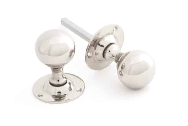 Polished Nickel Ball Mortice Knob Set 1