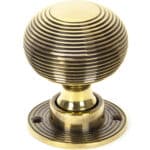 Aged Brass Beehive Mortice/Rim Knob Set 2