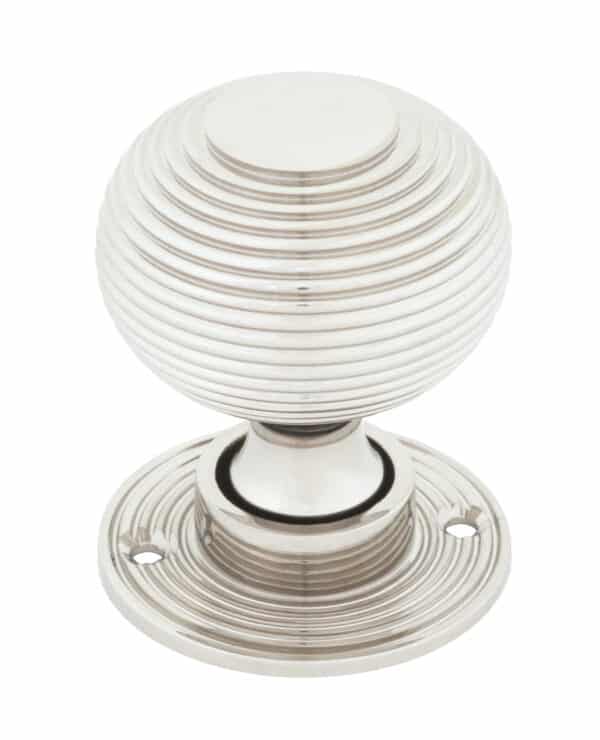 Polished Nickel Heavy Beehive Mortice/Rim Knob Set 2