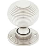 Polished Nickel Beehive Mortice/Rim Knob Set 2