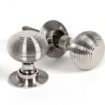 Polished Nickel Beehive Mortice/Rim Knob Set 1