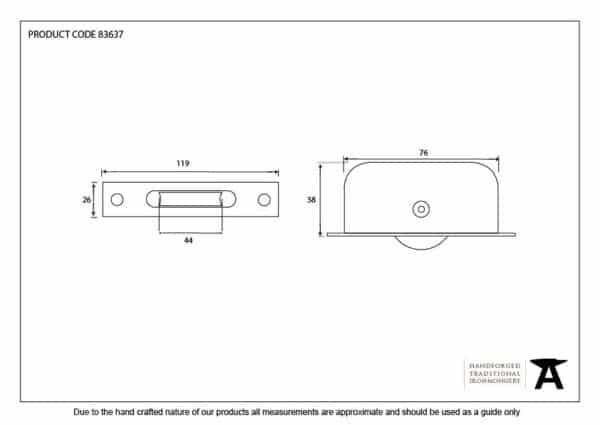 Black Square Ended Sash Pulley 75kg 2