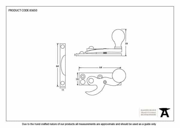 Beeswax Sash Hook Fastener 3