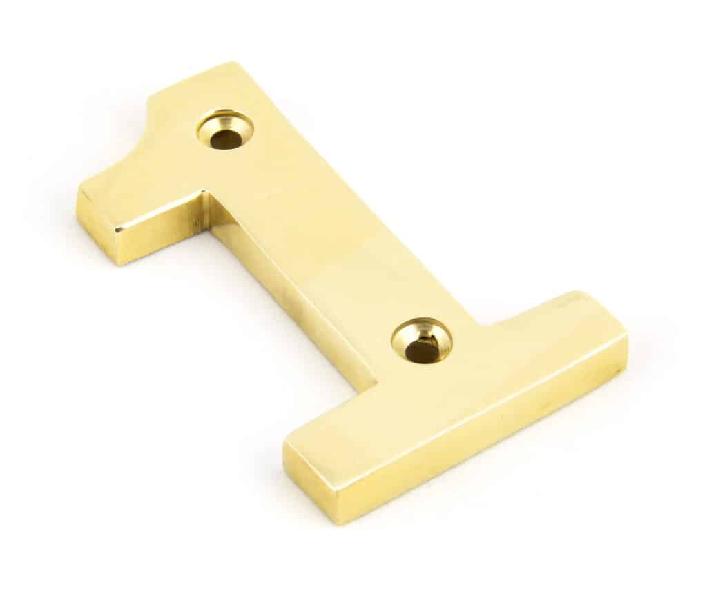 Polished Brass Numeral 3 1