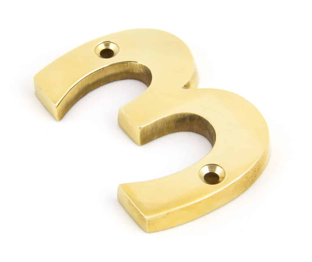 Polished Brass Numeral 5 1