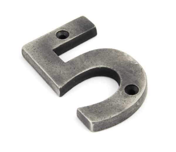 Antique Pewter Numeral 7 1