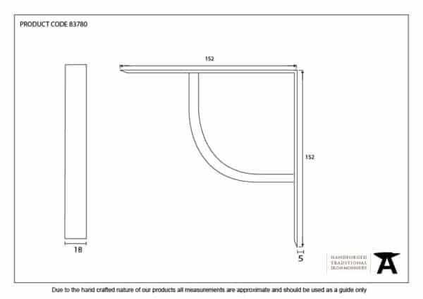 Black 6'' x 6'' Plain Shelf Bracket 3