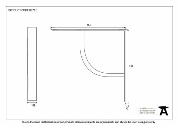 Beeswax 6'' x 6'' Plain Shelf Bracket 3