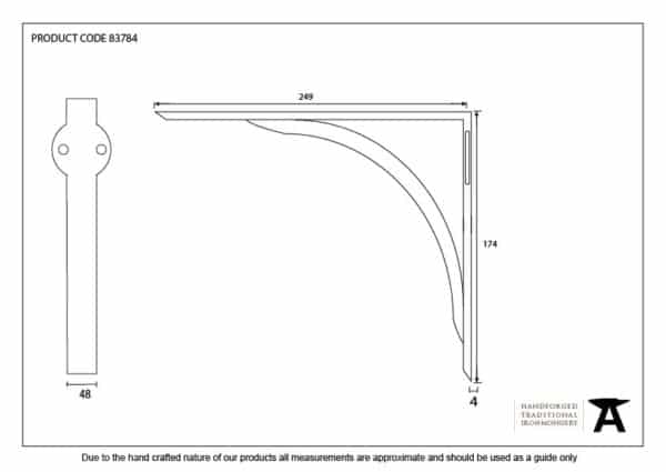 Black 10'' x 7'' Curved Shelf Bracket 3