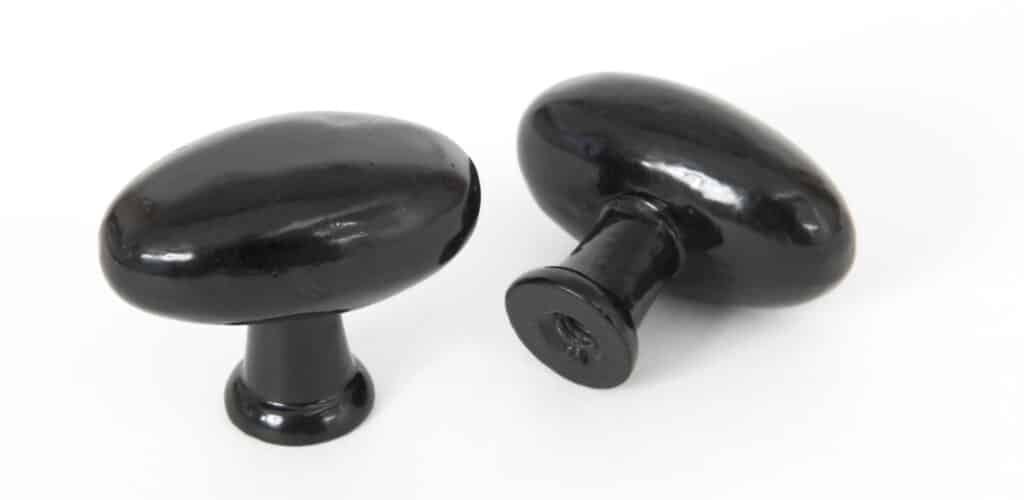 Black Oval Cabinet Knob 1