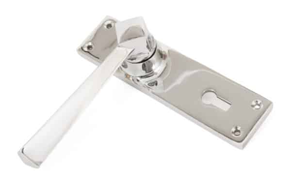 Polished Chrome Straight Lever Lock Set 2