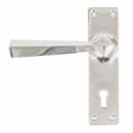Polished Chrome Straight Lever Lock Set 1