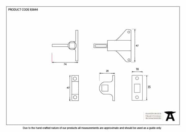 Black Fanlight Catch with two Keeps 2