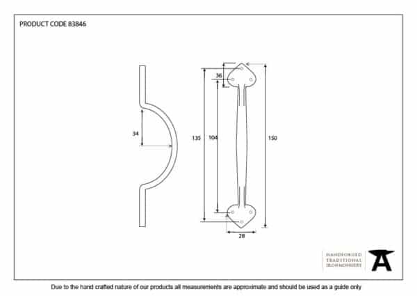 Black 6" Sash Pull 2