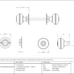 Aged Brass 50mm Prestbury Mortice/Rim Knob Set 2