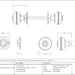 Aged Brass 63mm Prestbury Mortice/Rim Knob Set 2