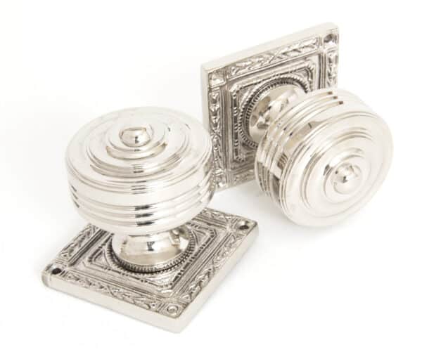 Polished Nickel Tewkesbury Square Mortice Knob Set 1