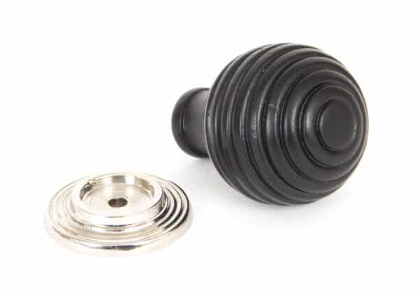 Ebony and PN Beehive Cabinet Knob 35mm 2