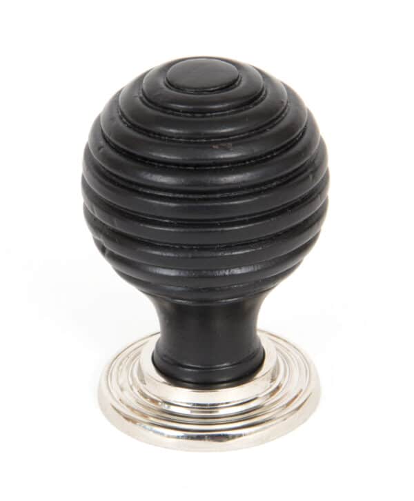 Ebony and PN Beehive Cabinet Knob 35mm 1