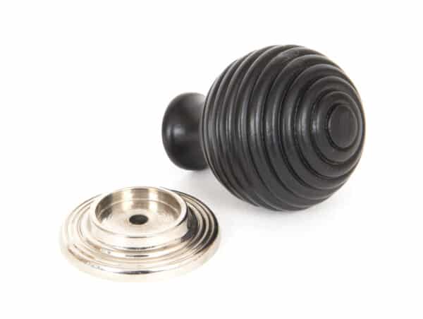 Ebony and PN Beehive Cabinet Knob 38mm 2