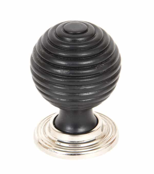 Ebony and PN Beehive Cabinet Knob 38mm 1