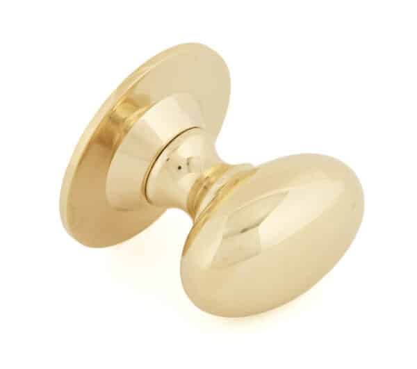 Polished Brass Oval Cabinet Knob 40mm 2