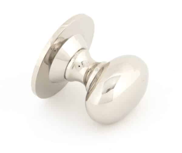 Polished Nickel Oval Cabinet Knob 40mm 2