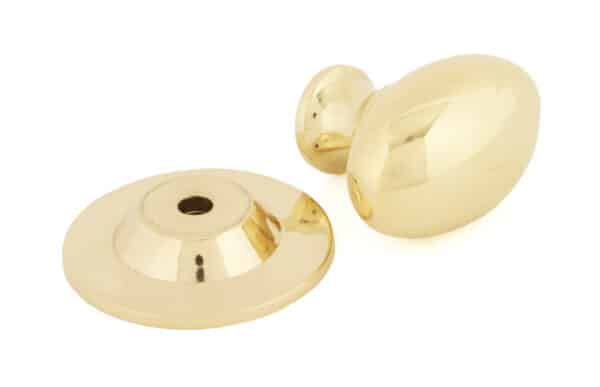 Polished Brass Oval Cabinet Knob 33mm 2