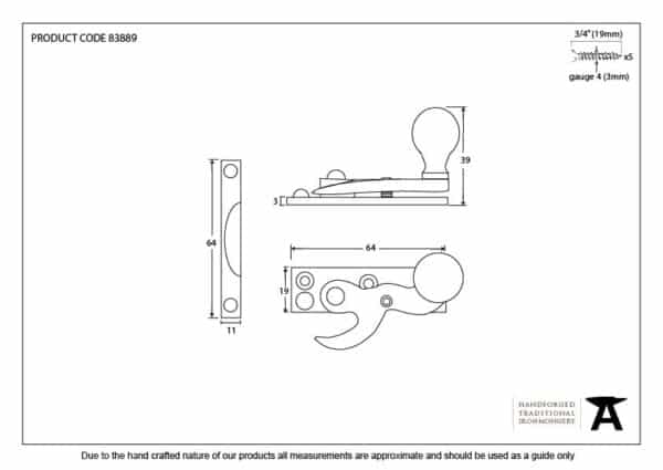 Polished Brass Prestbury Sash Hook Fastener 3