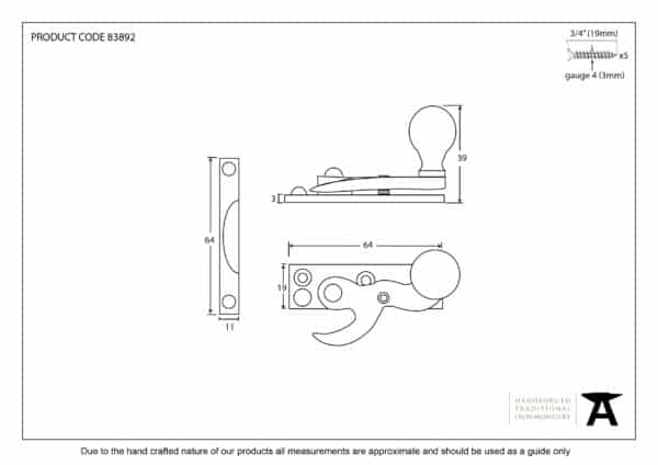 Polished Chrome Prestbury Sash Hook Fastener 3