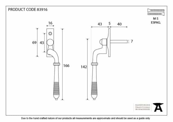 Polished Nickel Reeded Espag - RH 3