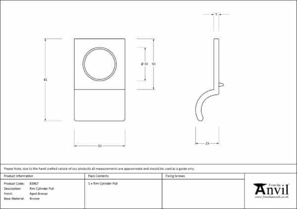 Aged Bronze Rim Cylinder Pull 3