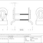Black 50mm Euro Door Pull (Back to Back fixings) 3