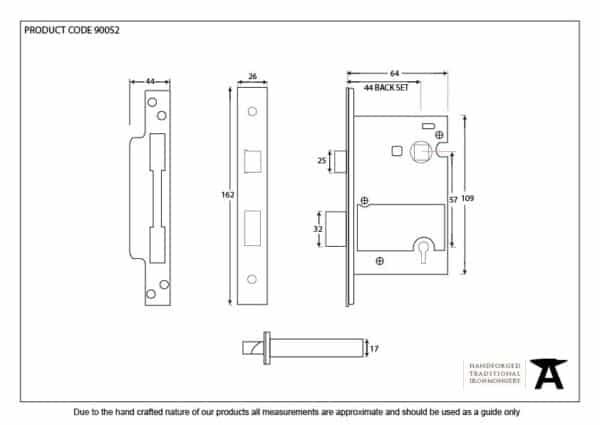 Black 2Â½" 5 Lever Heavy Duty BS Sashlock 2