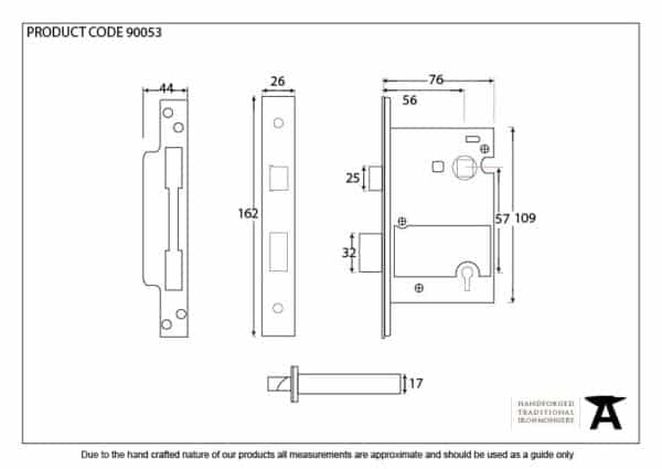 Black 3" 5 Lever Heavy Duty BS Sashlock 2