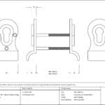 Aged Brass 50mm Euro Door Pull (Back to Back fixings) 3