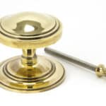 Aged Brass Art Deco Centre Door Knob 2