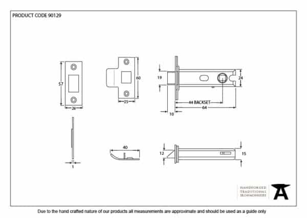 PVD Brass 2Â½" Heavy Duty Latch 2