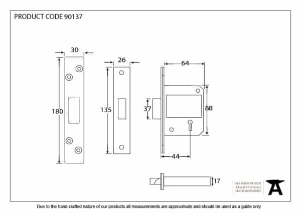 SS 2Â½" 5 Lever BS Deadlock 2