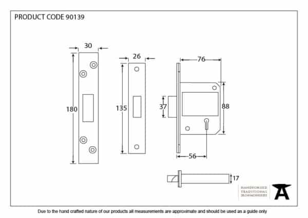 SS 3" 5 Lever BS Deadlock 2