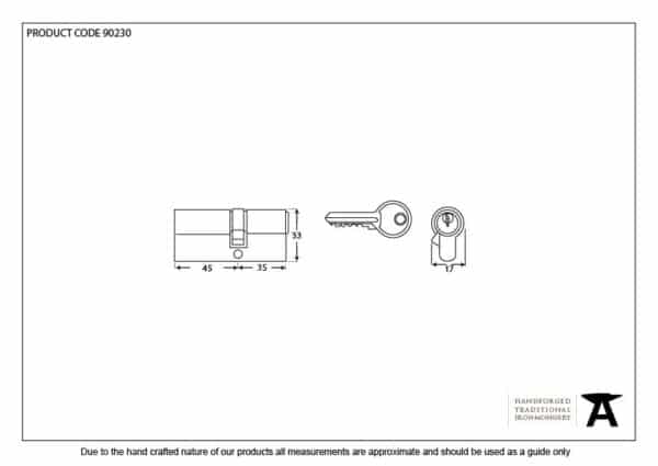 Black 35/45 6pin Euro Cylinder 2