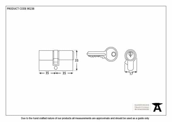 Black 35/35 6pin Euro Cylinder KA 2