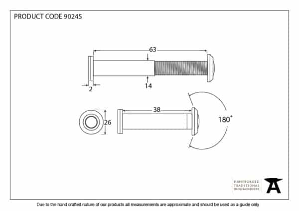 Satin Chrome Door Viewer 180Ã‚Â° (34-56mm Door) 3