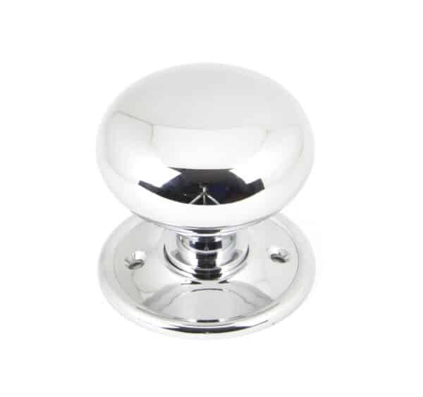 Polished Chrome Mushroom Mortice/Rim Knob Set 2