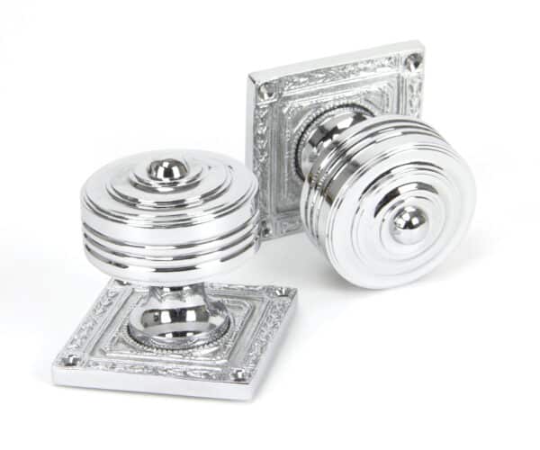 Polished Chrome Tewkesbury Square Mortice Knob Set 1