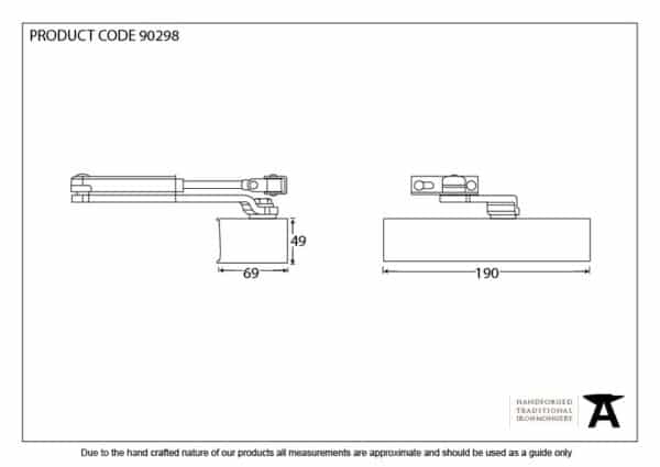 Black Size 3 Door Closer & Cover 3