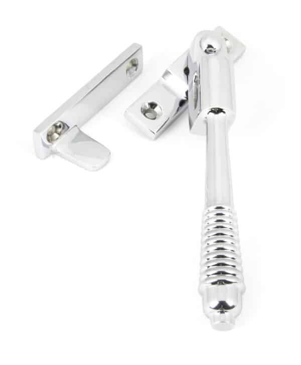 Polished Chrome Night-Vent Locking Reeded Fastener 1